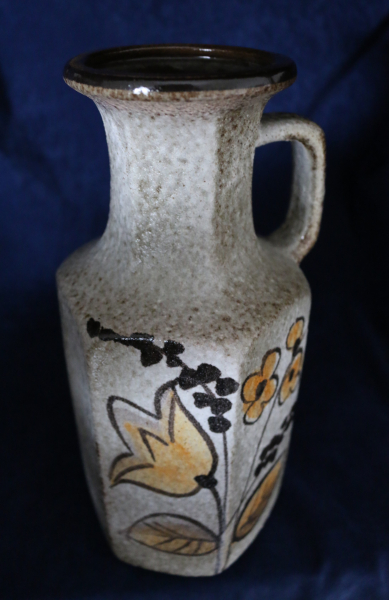 Scheurich Vase / 497-28 / Blumen Motiv / 1980er Jahre / WGP